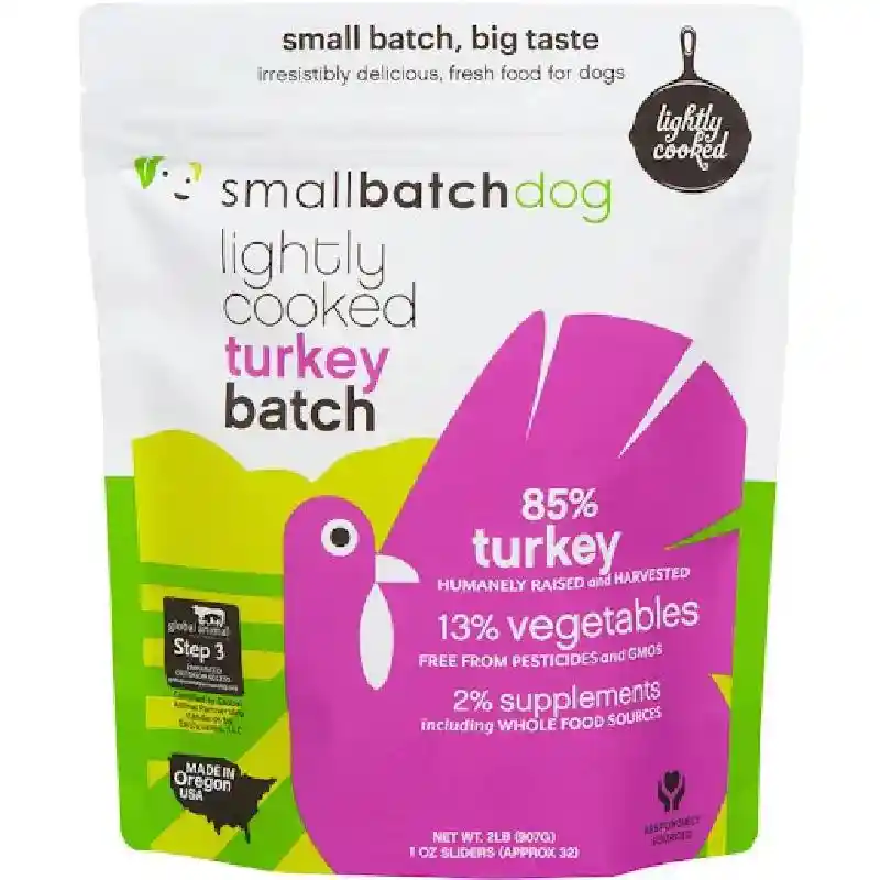Small Batch Frzn Dog Lightly Cooked Turkey 2#