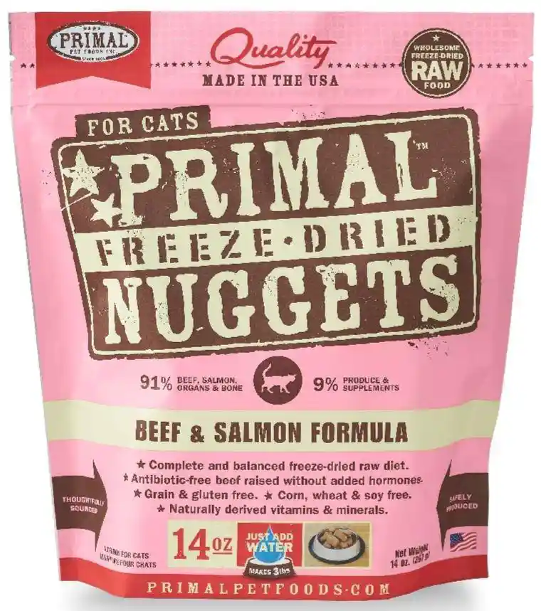 Freeze Dried Nuggets Grain Free Beef & Salmon Formula Cat Food 14-oz