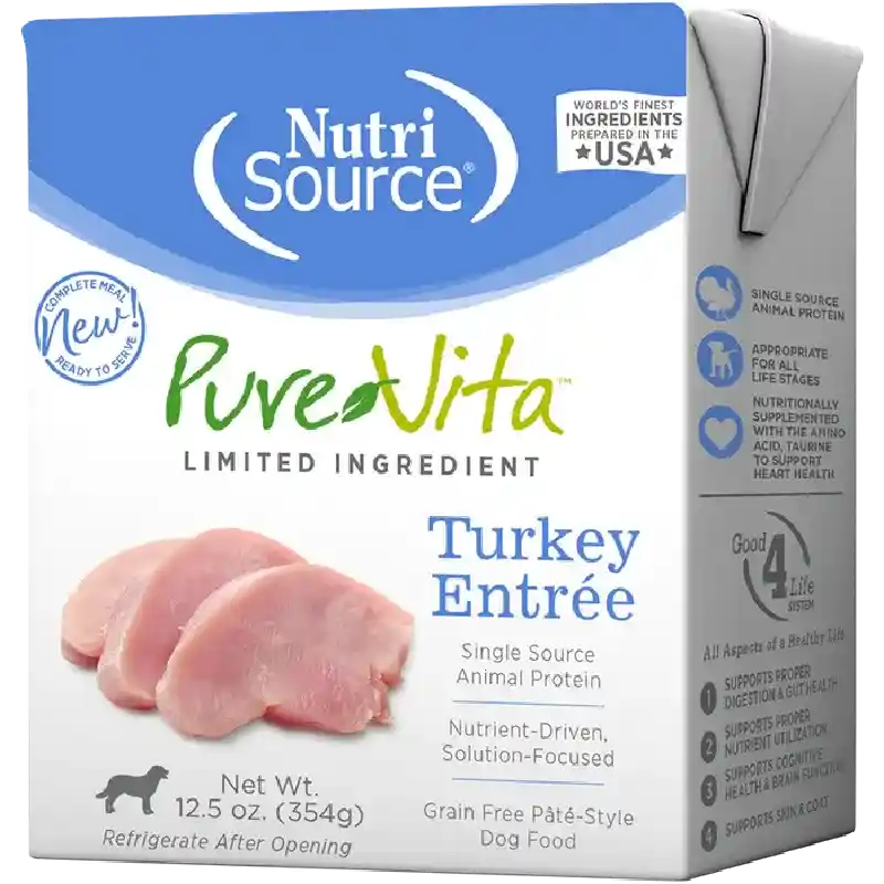 Pure Vita Dog Can Turkey Entree 12.5 oz