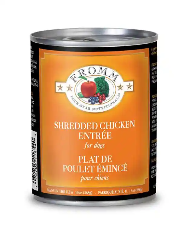 FROMM DOG FOUR STAR SHREDDED CHICKEN IN GRAVY 12 'OZ