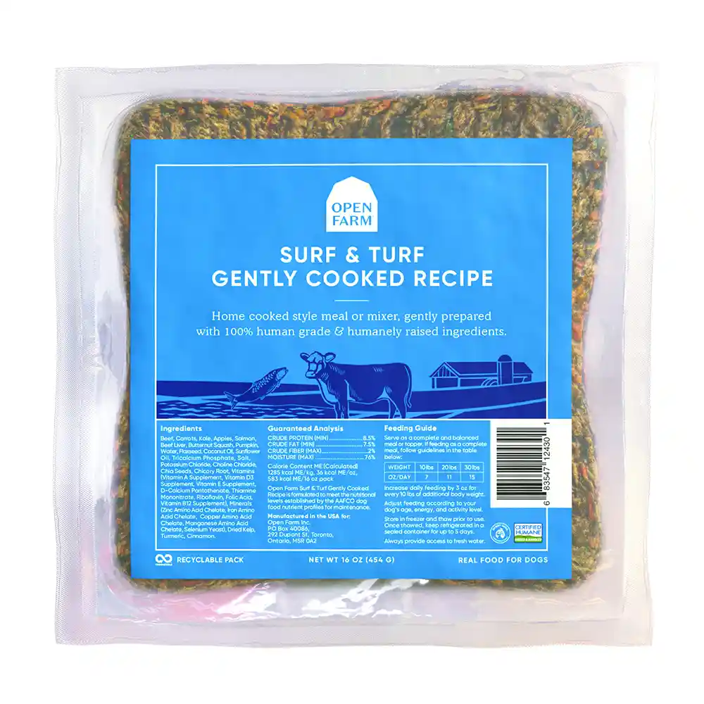 OPEN FARM DOG FROZEN GENTLY COOKED SURF TURF 16