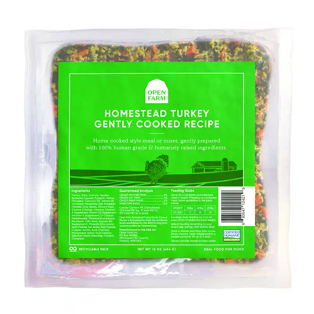 OPEN FARM DOG FROZEN GENTLY COOKED TURKEY 16