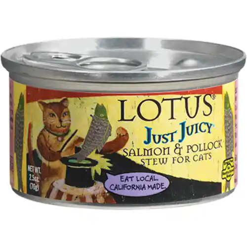 Lotus Just Juicy Salmon & Pollock Stew Grain-free Wet Cat Food 2.5-oz