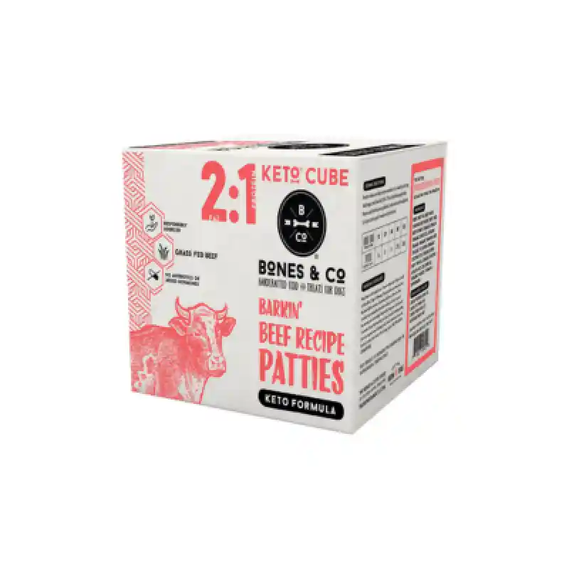Bones Beef 2:1 Patties Bulk Box 18lb Frozen