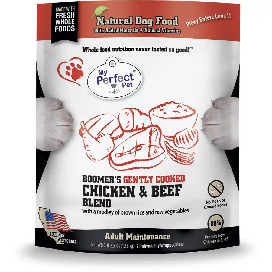 My Perfect Pet Boomer's Chicken & Beef Blend Frozen Dog Food 3.5-lb