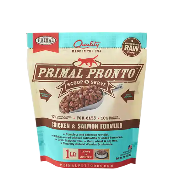 Pronto Raw Chicken & Salmon Frozen Cat Food 1-lb