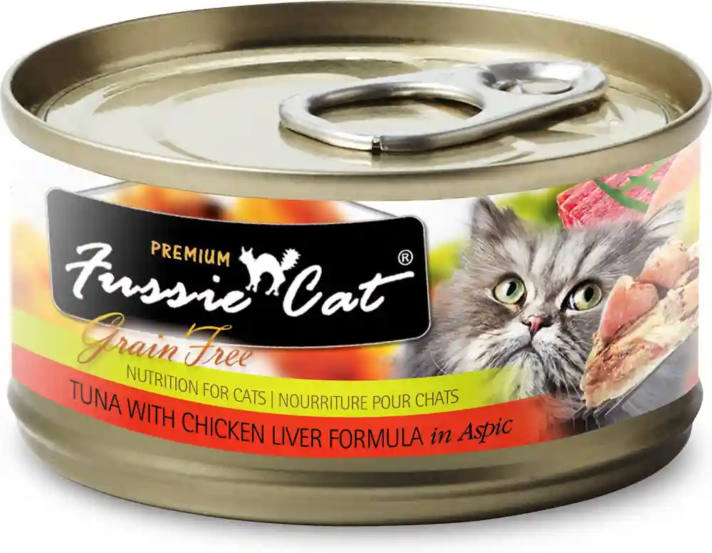 Fussie Cat Can Tuna with Chicken Liver in ASPIC 2.82oz
