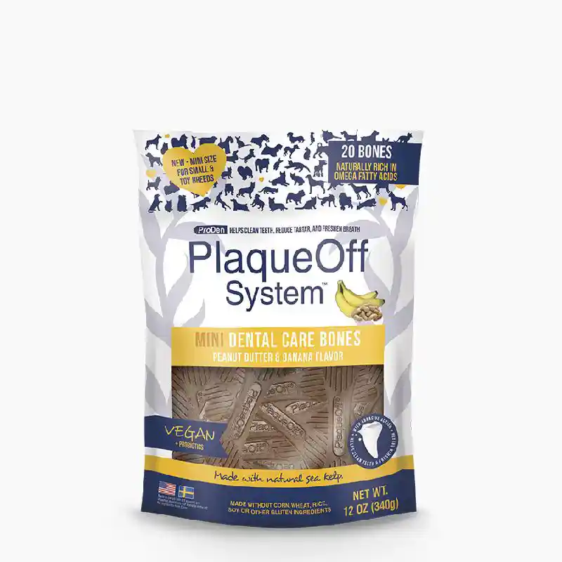 Plaqueoff Dental Care Bones Mini Peanut Butter Banana 12oz