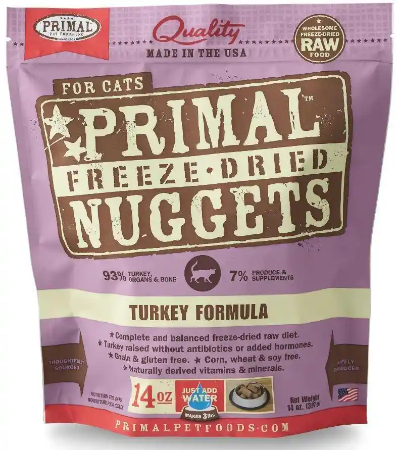 Freeze Dried Nuggets Grain Free Turkey Formula Cat Food 5.5-oz