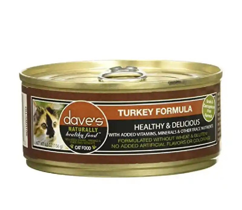 Dave's Cat Food Naturally Healthy Grain-Free Turkey Can Cat Food 5.5-oz