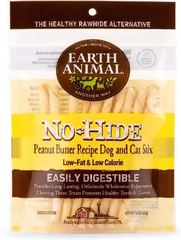 Earth Animal No-Hide Peanut Butter Stix Chew - 10pk