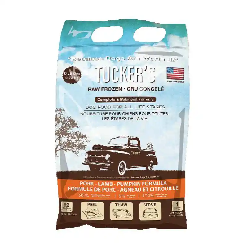 Tucker's Frozen Raw Pork Lamb Pumpkin Patties 6lb