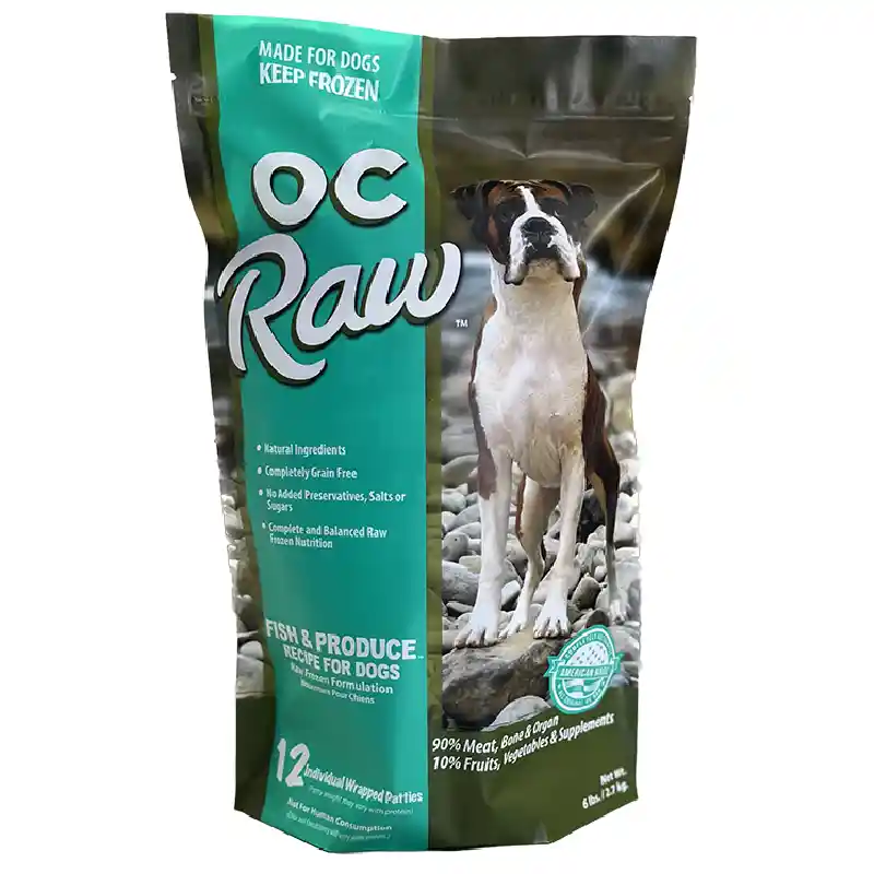Oc Raw Dog Frozen Fish & Produce Patties 6 Lbs