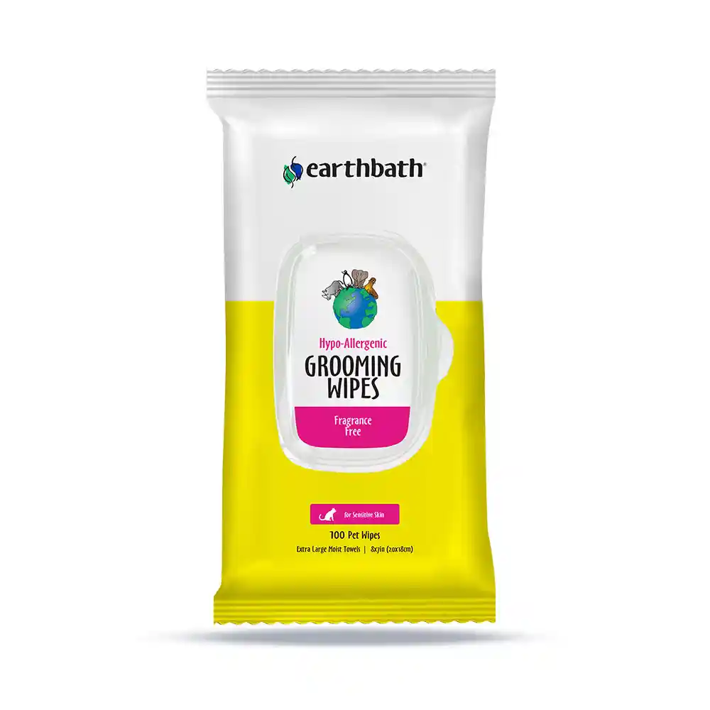 Hypo Allergenic Cat Grooming Wipes Fragrance Free - 100ct Pack