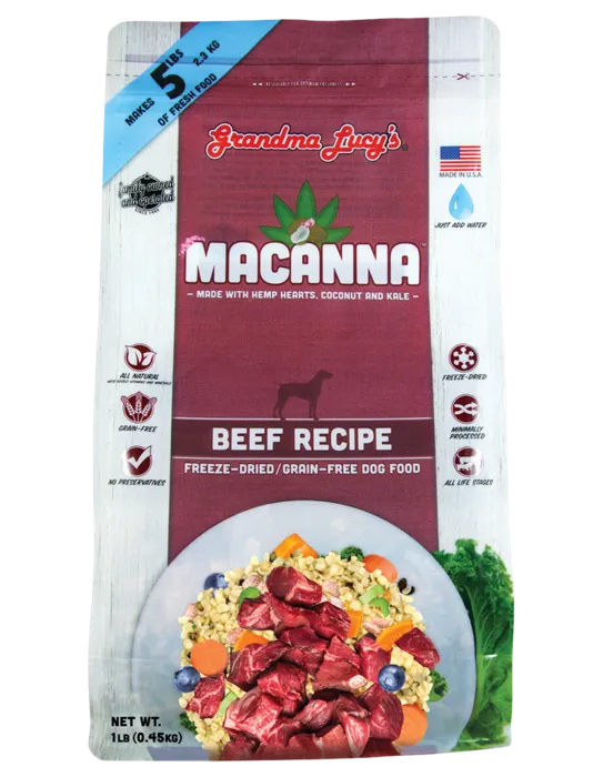 Grandma Lucy's Macanna Beef Freeze-dried Grain-free Dog Food 8-lb