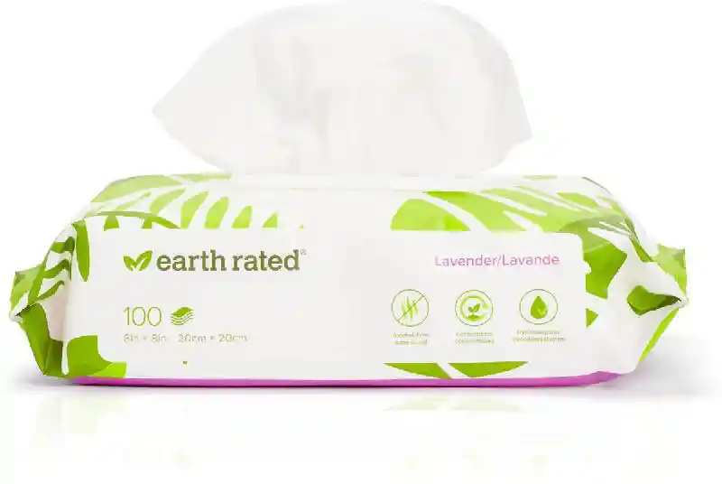 EARTH RATED WIPES LAVENDER 100CT